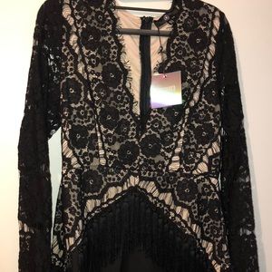 Black lace holiday party dress!